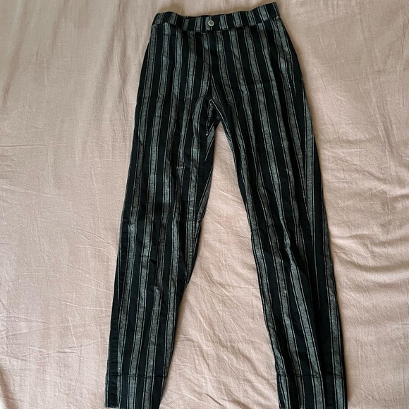 BRANDY MELVILLE black & grey striped pants - Picture 1 of 3